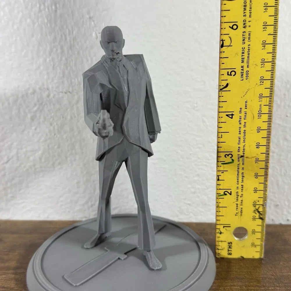 Team Fortress 2 Spy Figurine | 3D Printed Low Poly TF2 Spy Model 6in Prototype